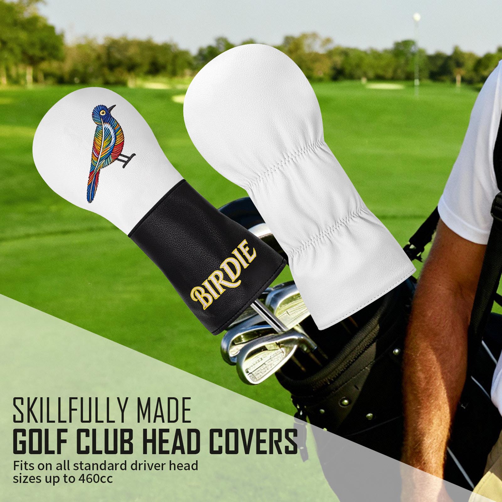 Resistance Band - Penutup Kepala Golf Bordir Burung Warna-warni