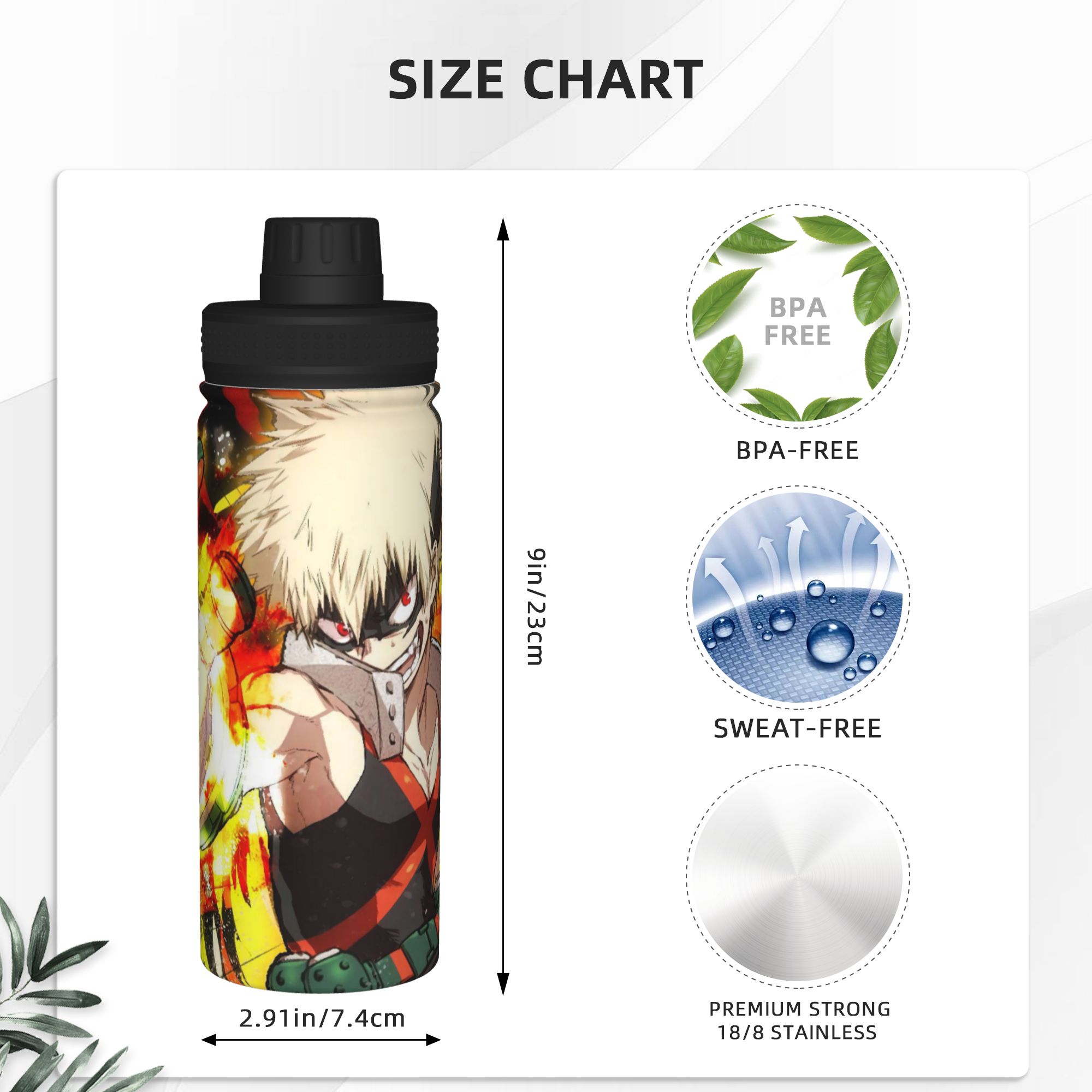 My Hero Academia Anime 18OZ Ke - Sports Water Bottle Insulated ulasan dan harga